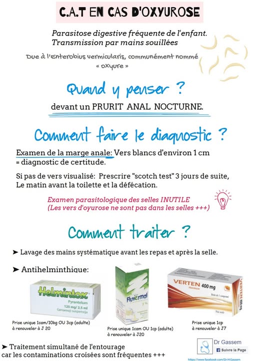 C.A.T en cas d'oxyurose